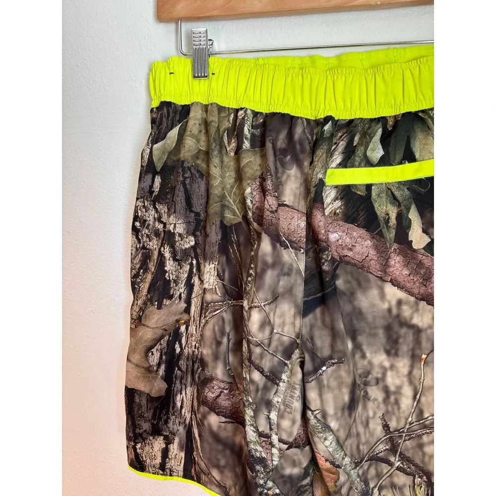Mossy Oak Mens Camo Swim Trunks Neon Yellow Break-Up Country Small‎